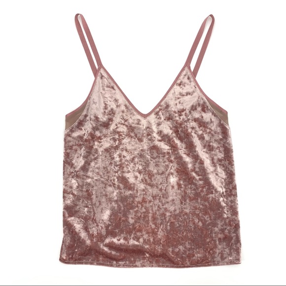 ZARA Pink Velvet Cami Tank Top - Picture 2 of 6